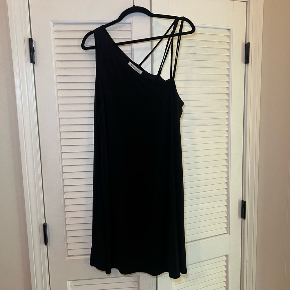 BCBG Generation XL Y2K Style Little Black Dress Asymmetrical Fit & Flare